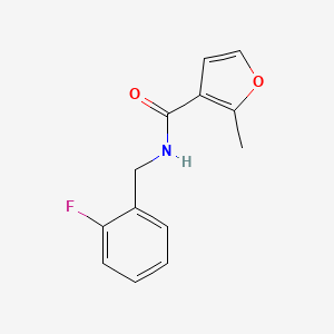 molecular formula C13H12FNO2 B3490881 N-[(2-fluorophenyl)methyl]-2-methylfuran-3-carboxamide 