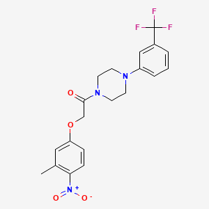 molecular formula C20H20F3N3O4 B3490897 2-(3-METHYL-4-NITROPHENOXY)-1-{4-[3-(TRIFLUOROMETHYL)PHENYL]PIPERAZINO}-1-ETHANONE 