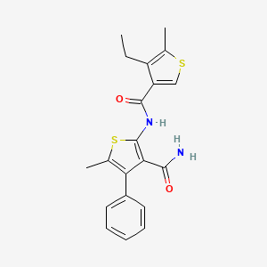 molecular formula C20H20N2O2S2 B3490937 2-{[(4-ethyl-5-methyl-3-thienyl)carbonyl]amino}-5-methyl-4-phenyl-3-thiophenecarboxamide 