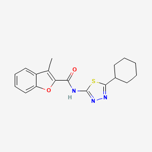 N-(5-cyclohexyl-1,3,4-thiadiazol-2-yl)-3-methyl-1-benzofuran-2-carboxamide