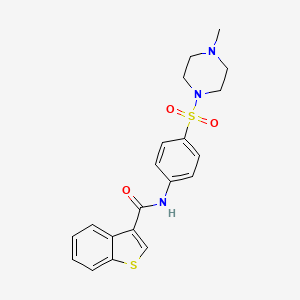 molecular formula C20H21N3O3S2 B3490977 N-{4-[(4-methylpiperazin-1-yl)sulfonyl]phenyl}-1-benzothiophene-3-carboxamide 