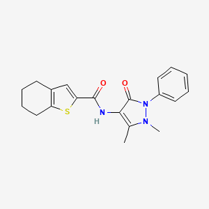 N-(1,5-dimethyl-3-oxo-2-phenyl-2,3-dihydro-1H-pyrazol-4-yl)-4,5,6,7-tetrahydro-1-benzothiophene-2-carboxamide