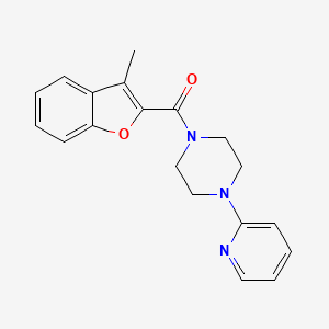 molecular formula C19H19N3O2 B3491013 1-[(3-methyl-1-benzofuran-2-yl)carbonyl]-4-(2-pyridinyl)piperazine 