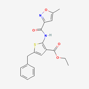 molecular formula C19H18N2O4S B3491017 ETHYL 5-BENZYL-2-(5-METHYL-1,2-OXAZOLE-3-AMIDO)THIOPHENE-3-CARBOXYLATE 