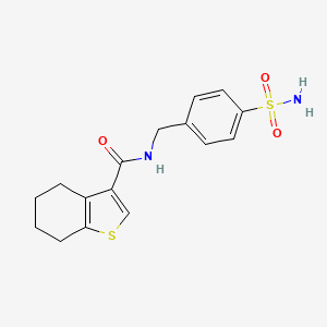 molecular formula C16H18N2O3S2 B3491043 N-(4-sulfamoylbenzyl)-4,5,6,7-tetrahydro-1-benzothiophene-3-carboxamide 