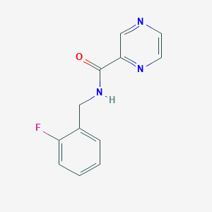 molecular formula C12H10FN3O B3491057 N-(2-fluorobenzyl)-2-pyrazinecarboxamide 