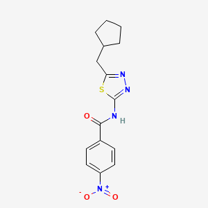 N-[5-(cyclopentylmethyl)-1,3,4-thiadiazol-2-yl]-4-nitrobenzamide