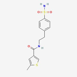 molecular formula C14H16N2O3S2 B3491096 5-methyl-N-[2-(4-sulfamoylphenyl)ethyl]thiophene-3-carboxamide 