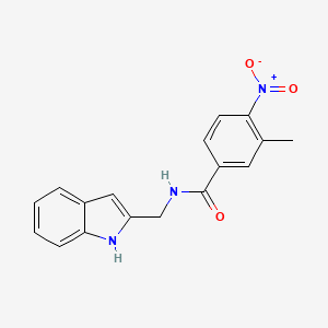 molecular formula C17H15N3O3 B3491125 N-(1H-indol-2-ylmethyl)-3-methyl-4-nitrobenzamide 