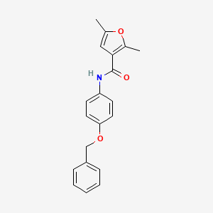 molecular formula C20H19NO3 B3491138 N-[4-(benzyloxy)phenyl]-2,5-dimethyl-3-furamide 