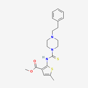 methyl 5-methyl-2-({[4-(2-phenylethyl)-1-piperazinyl]carbonothioyl}amino)-3-thiophenecarboxylate