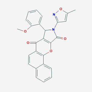 molecular formula C26H18N2O5 B349115 8-(2-Methoxyphenyl)-9-(5-methyl-3-isoxazolyl)-8,9-dihydrobenzo[7,8]chromeno[2,3-c]pyrrole-7,10-dione CAS No. 874395-78-5