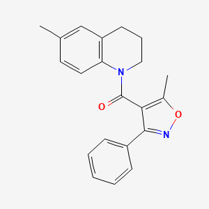 molecular formula C21H20N2O2 B3491167 6-methyl-1-[(5-methyl-3-phenyl-4-isoxazolyl)carbonyl]-1,2,3,4-tetrahydroquinoline 