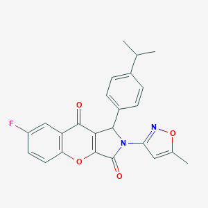 molecular formula C24H19FN2O4 B349117 7-Fluoro-1-(4-isopropylphenyl)-2-(5-methyl-3-isoxazolyl)-1,2-dihydrochromeno[2,3-c]pyrrole-3,9-dione CAS No. 874396-09-5