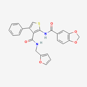 N-(3-{[(FURAN-2-YL)METHYL]CARBAMOYL}-4-PHENYLTHIOPHEN-2-YL)-2H-13-BENZODIOXOLE-5-CARBOXAMIDE