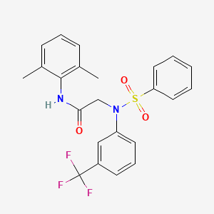 N-(2,6-Dimethylphenyl)-2-(N-[3-(trifluoromethyl)phenyl]benzenesulfonamido)acetamide