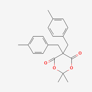 molecular formula C22H24O4 B3491232 2,2-dimethyl-5,5-bis[(4-methylphenyl)methyl]-1,3-dioxane-4,6-dione 