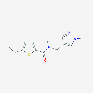 molecular formula C12H15N3OS B3491242 5-ethyl-N-[(1-methyl-1H-pyrazol-4-yl)methyl]thiophene-2-carboxamide 