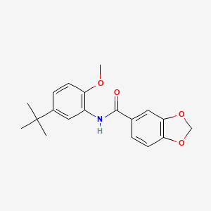 molecular formula C19H21NO4 B3491243 N-(5-tert-butyl-2-methoxyphenyl)-1,3-benzodioxole-5-carboxamide 