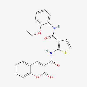 molecular formula C23H18N2O5S B3491245 N-{3-[(2-ethoxyphenyl)carbamoyl]thiophen-2-yl}-2-oxo-2H-chromene-3-carboxamide 