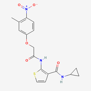 molecular formula C17H17N3O5S B3491255 N-CYCLOPROPYL-2-[2-(3-METHYL-4-NITROPHENOXY)ACETAMIDO]THIOPHENE-3-CARBOXAMIDE 