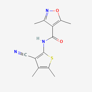 molecular formula C13H13N3O2S B3491298 N-(3-cyano-4,5-dimethyl-2-thienyl)-3,5-dimethyl-4-isoxazolecarboxamide 