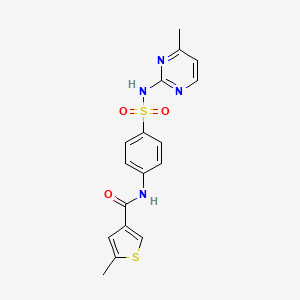 molecular formula C17H16N4O3S2 B3491305 5-methyl-N-{4-[(4-methylpyrimidin-2-yl)sulfamoyl]phenyl}thiophene-3-carboxamide 