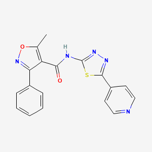 5-methyl-3-phenyl-N-[5-(4-pyridinyl)-1,3,4-thiadiazol-2-yl]-4-isoxazolecarboxamide