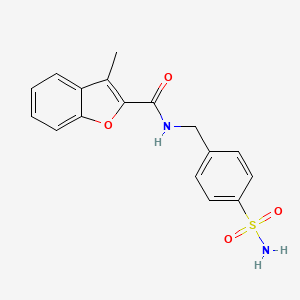 molecular formula C17H16N2O4S B3491334 3-methyl-N-[(4-sulfamoylphenyl)methyl]-1-benzofuran-2-carboxamide 