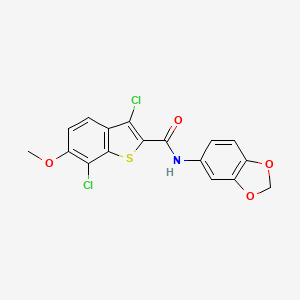 N-(1,3-benzodioxol-5-yl)-3,7-dichloro-6-methoxy-1-benzothiophene-2-carboxamide