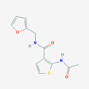 molecular formula C12H12N2O3S B3491349 2-ACETAMIDO-N-[(FURAN-2-YL)METHYL]THIOPHENE-3-CARBOXAMIDE 