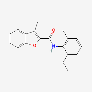 molecular formula C19H19NO2 B3491377 N-(2-ethyl-6-methylphenyl)-3-methyl-1-benzofuran-2-carboxamide 