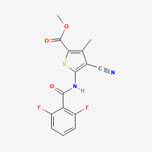 molecular formula C15H10F2N2O3S B3491426 methyl 4-cyano-5-[(2,6-difluorobenzoyl)amino]-3-methyl-2-thiophenecarboxylate 