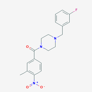 molecular formula C19H20FN3O3 B3491432 [4-(3-FLUOROBENZYL)PIPERAZINO](3-METHYL-4-NITROPHENYL)METHANONE 