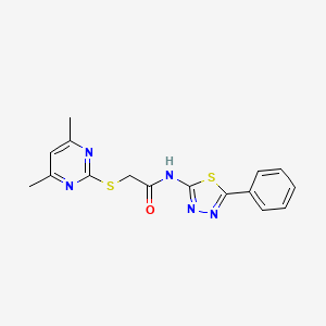 2-[(4,6-dimethylpyrimidin-2-yl)sulfanyl]-N-(5-phenyl-1,3,4-thiadiazol-2-yl)acetamide