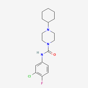 N-(3-chloro-4-fluorophenyl)-4-cyclohexylpiperazine-1-carboxamide