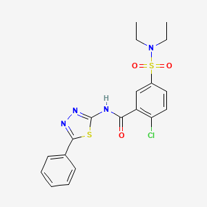 2-chloro-5-(diethylsulfamoyl)-N-(5-phenyl-1,3,4-thiadiazol-2-yl)benzamide