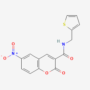 molecular formula C15H10N2O5S B3491507 6-nitro-2-oxo-N-(2-thienylmethyl)-2H-chromene-3-carboxamide 