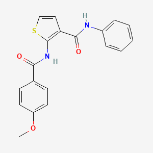 molecular formula C19H16N2O3S B3491515 2-(4-METHOXYBENZAMIDO)-N-PHENYLTHIOPHENE-3-CARBOXAMIDE 