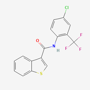 molecular formula C16H9ClF3NOS B3491517 N-[4-chloro-2-(trifluoromethyl)phenyl]-1-benzothiophene-3-carboxamide 