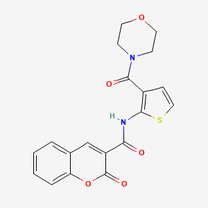 molecular formula C19H16N2O5S B3491542 N-[3-(4-morpholinylcarbonyl)-2-thienyl]-2-oxo-2H-chromene-3-carboxamide 