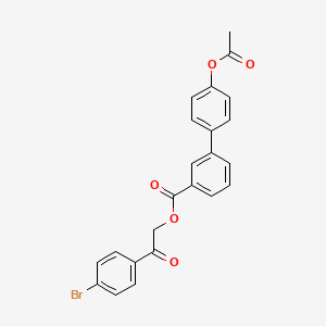 2-(4-Bromophenyl)-2-oxoethyl 4'-(acetyloxy)biphenyl-3-carboxylate