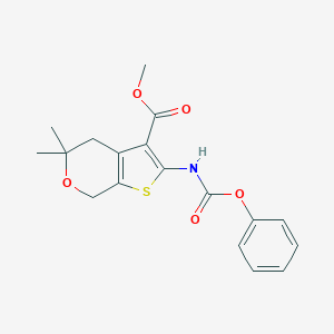 molecular formula C18H19NO5S B349160 methyl 5,5-dimethyl-2-[(phenoxycarbonyl)amino]-4,7-dihydro-5H-thieno[2,3-c]pyran-3-carboxylate CAS No. 893676-63-6