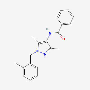 molecular formula C20H21N3O B3491620 N-[3,5-dimethyl-1-(2-methylbenzyl)-1H-pyrazol-4-yl]benzamide 