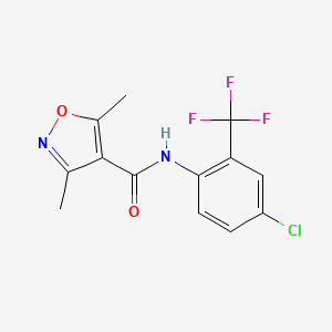 molecular formula C13H10ClF3N2O2 B3491623 N-[4-chloro-2-(trifluoromethyl)phenyl]-3,5-dimethyl-4-isoxazolecarboxamide 