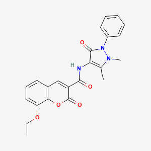 molecular formula C23H21N3O5 B3491652 N-(1,5-dimethyl-3-oxo-2-phenyl-2,3-dihydro-1H-pyrazol-4-yl)-8-ethoxy-2-oxo-2H-chromene-3-carboxamide 