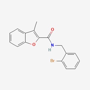 molecular formula C17H14BrNO2 B3491657 N-[(2-bromophenyl)methyl]-3-methyl-1-benzofuran-2-carboxamide 