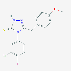 4-(3-chloro-4-fluorophenyl)-5-(4-methoxybenzyl)-4H-1,2,4-triazole-3-thiol