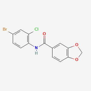 molecular formula C14H9BrClNO3 B3491684 N-(4-bromo-2-chlorophenyl)-1,3-benzodioxole-5-carboxamide 