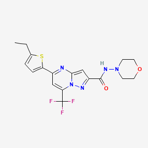 molecular formula C18H18F3N5O2S B3491697 5-(5-ethyl-2-thienyl)-N-4-morpholinyl-7-(trifluoromethyl)pyrazolo[1,5-a]pyrimidine-2-carboxamide 